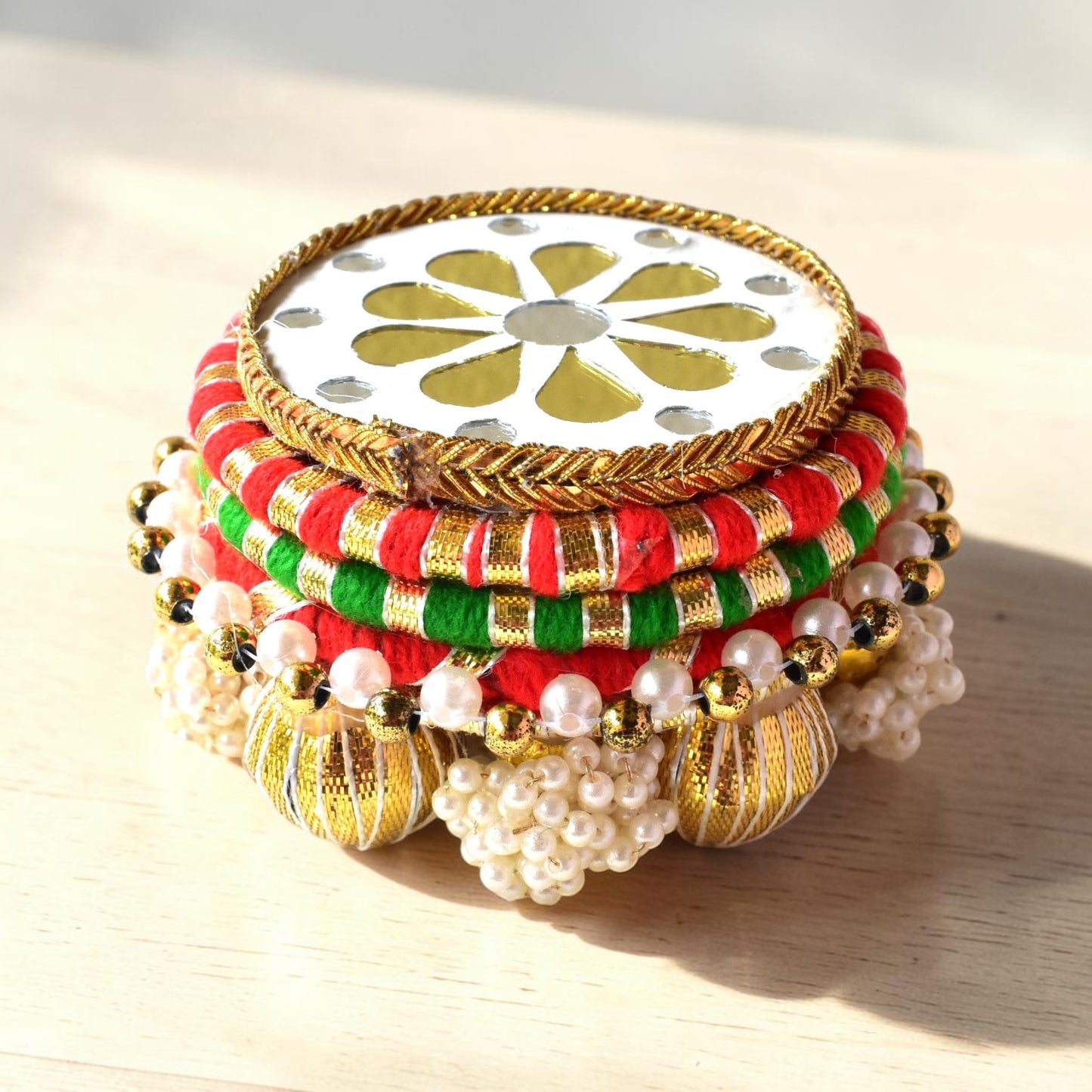 Handmade Ethnic Dev Aasan Idol Stand | Artisanal Base for Deity Idols | Tea Light Holder