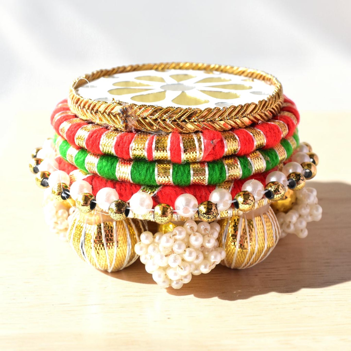 Handmade Ethnic Dev Aasan Idol Stand | Artisanal Base for Deity Idols | Tea Light Holder