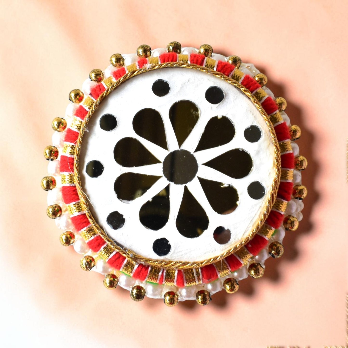 Handmade Ethnic Dev Aasan Idol Stand | Artisanal Base for Deity Idols | Tea Light Holder