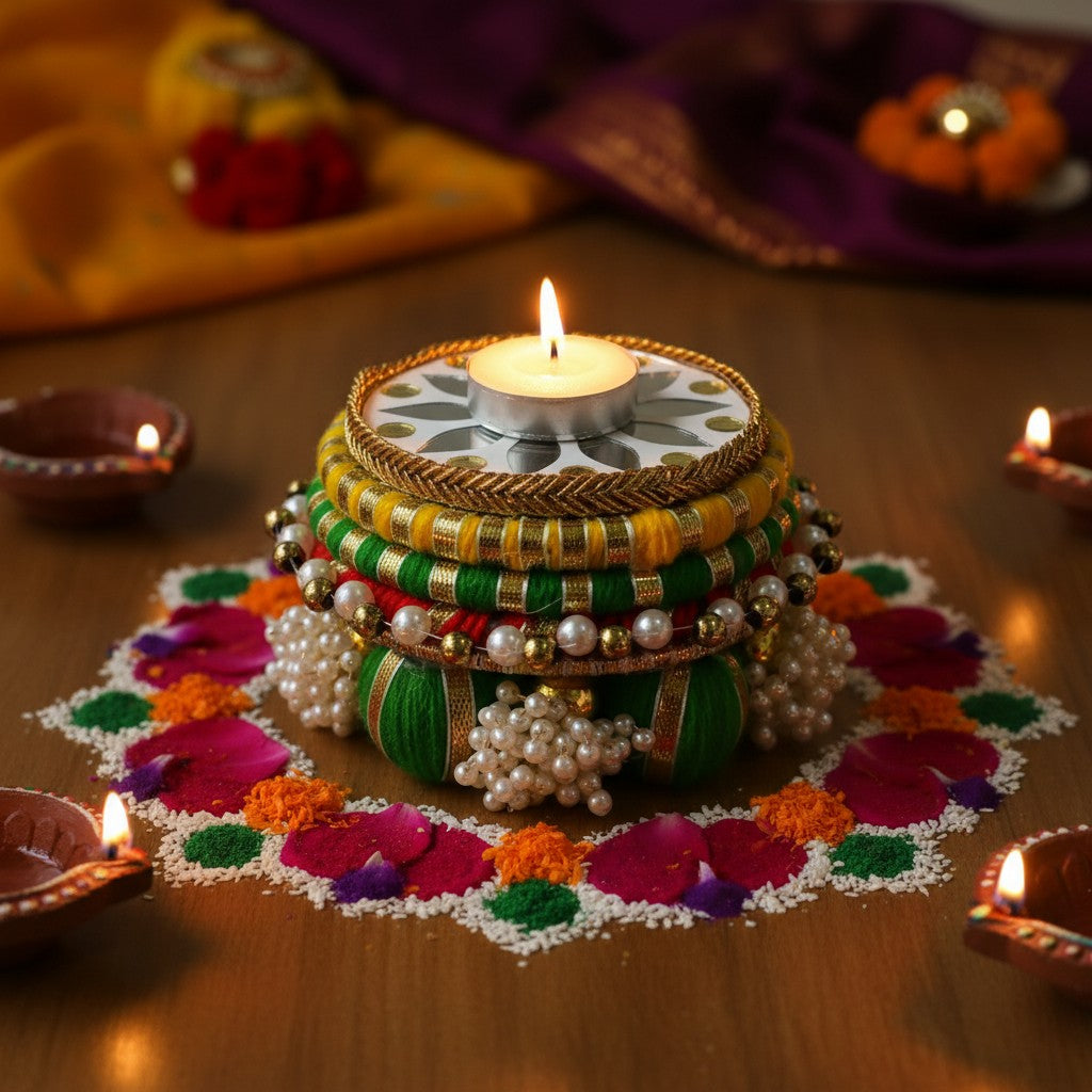 Handmade Ethnic Dev Aasan Idol Stand | Artisanal Base for Deity Idols
