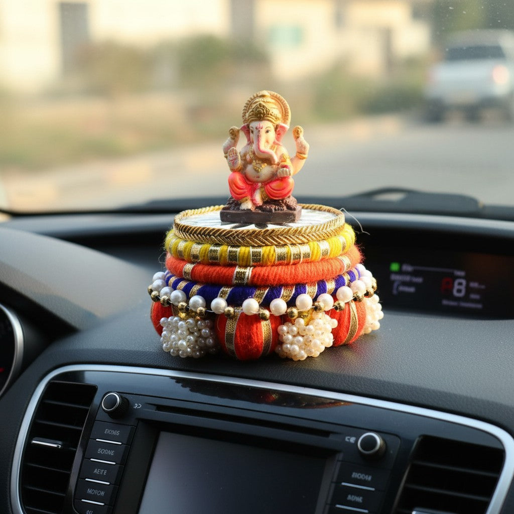 Handmade Ethnic Dev Aasan Idol Stand | Artisanal Base for Deity Idols | Tea Light Holder