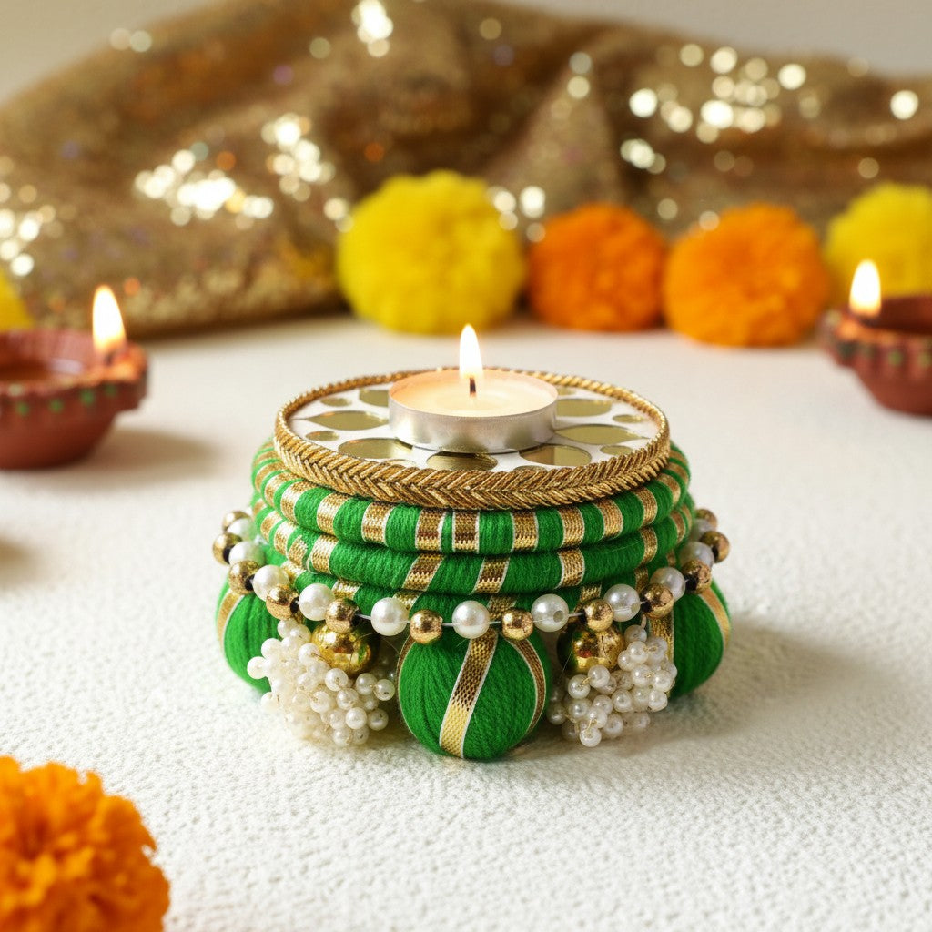 Handmade Decorative Chowki & Aasan | Traditional Indian Handicraft | Tea-Light Holder