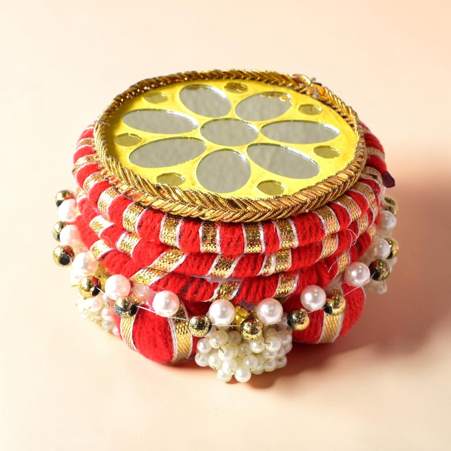 Handmade Ethnic Dev Aasan Idol Stand | Artisanal Base for Deity Idols | Tea Light Holder