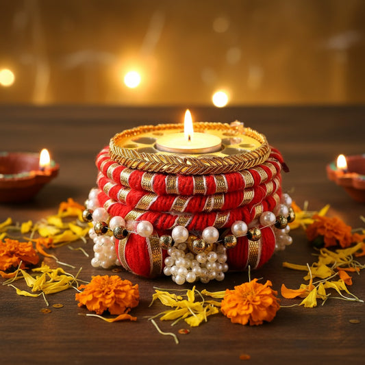 Handmade Ethnic Dev Aasan Idol Stand | Artisanal Base for Deity Idols | Tea Light Holder
