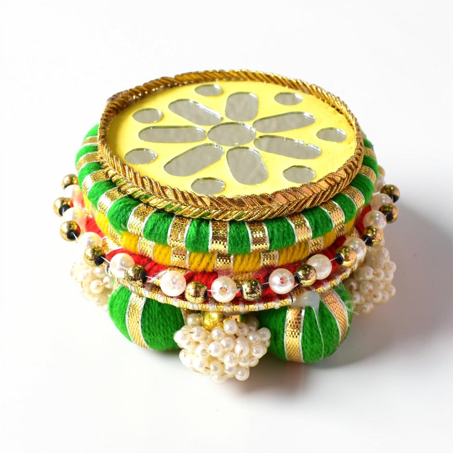 Handmade Ethnic Dev Aasan Idol Stand | Artisanal Base for Deity Idols | Tea Light Holder