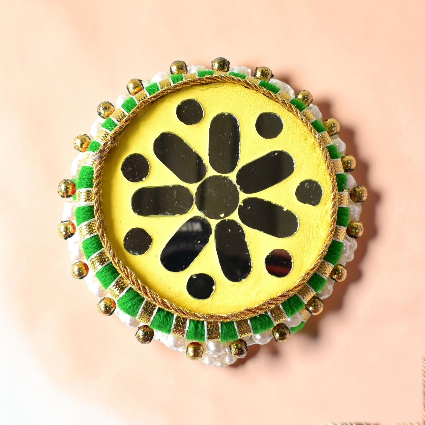 Handmade Ethnic Dev Aasan Idol Stand | Artisanal Base for Deity Idols | Tea Light Holder