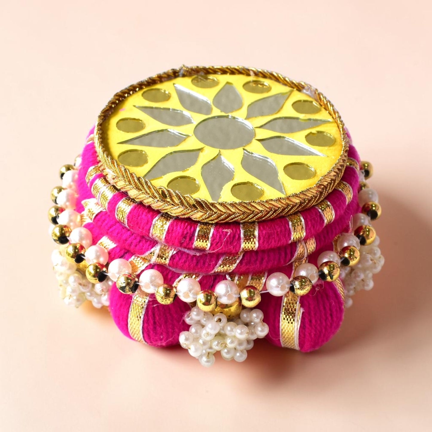 Handmade Ethnic Dev Aasan Idol Stand | Artisanal Base for Deity Idols | Tea Light Holder