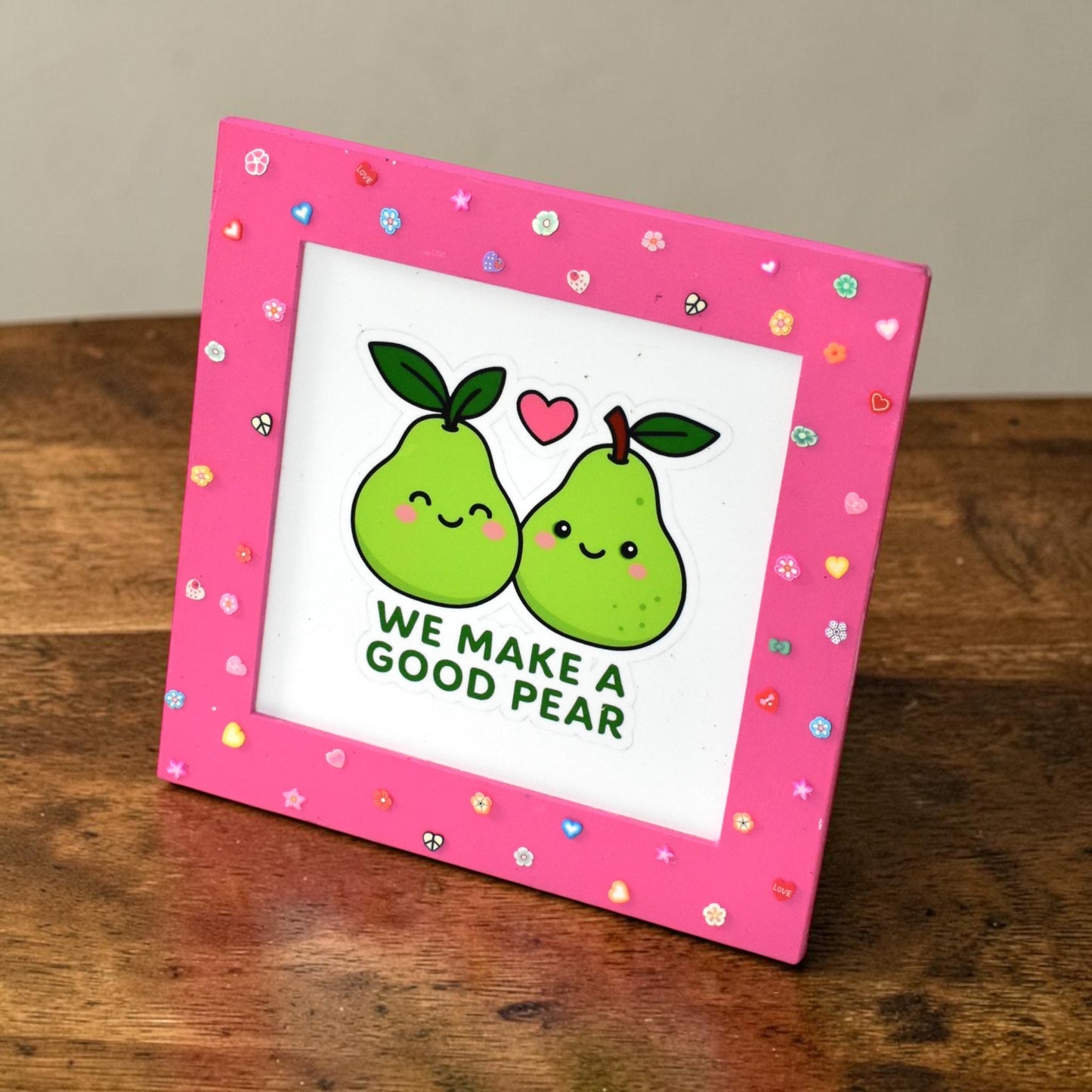 Cute Couple Photo Frame – “We Make a Good Pear” Pun Frame | 8x8 Inch Romantic Gift for Boyfriend Girlfriend