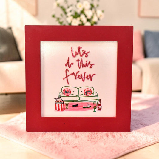 Romantic Photo Frame – “Let’s Do This Forever” Cute Couple Frame | 8x8 Inch Love Gift for Boyfriend Girlfriend
