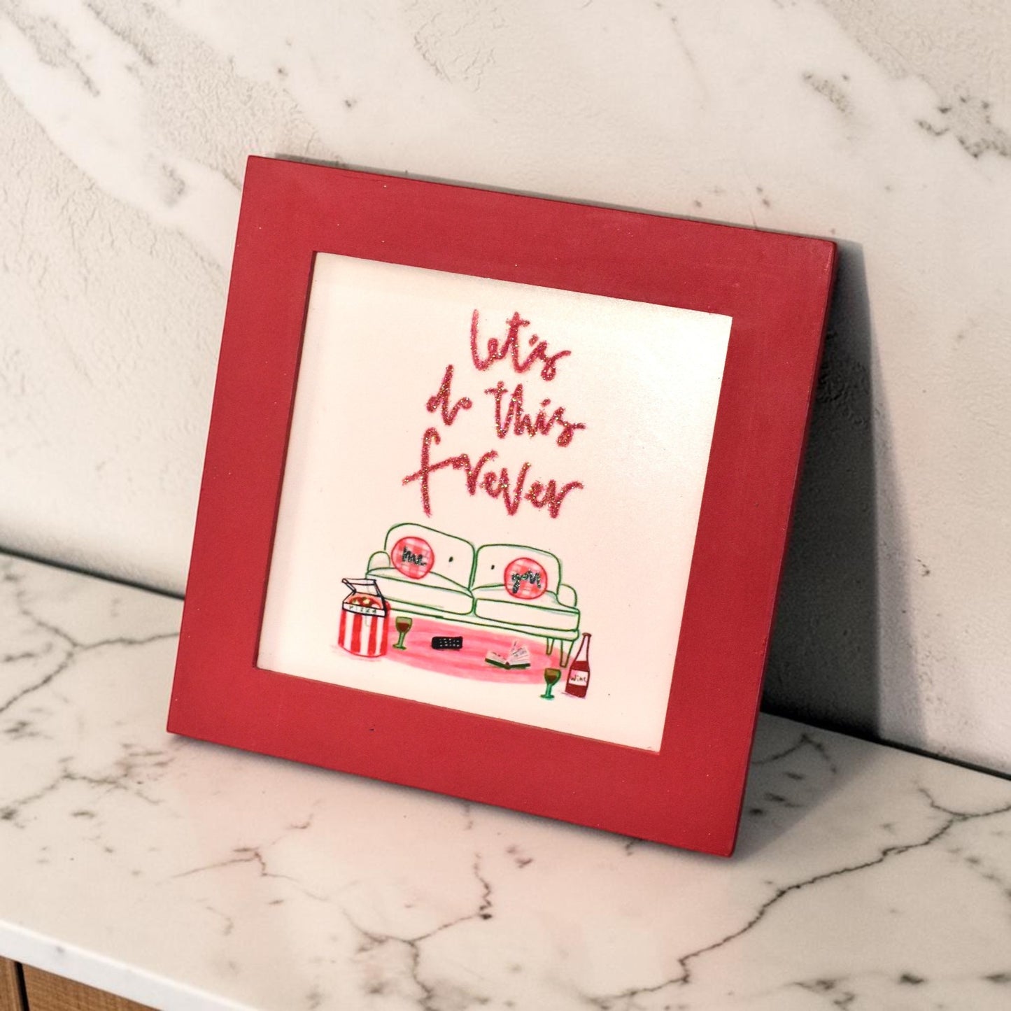 Romantic Photo Frame – “Let’s Do This Forever” Cute Couple Frame | 8x8 Inch Love Gift for Boyfriend Girlfriend