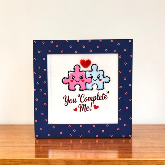 Cute Couple Photo Frame – “You Complete Me” Puzzle Frame | 8x8 Inch Romantic Gift for Boyfriend Girlfriend