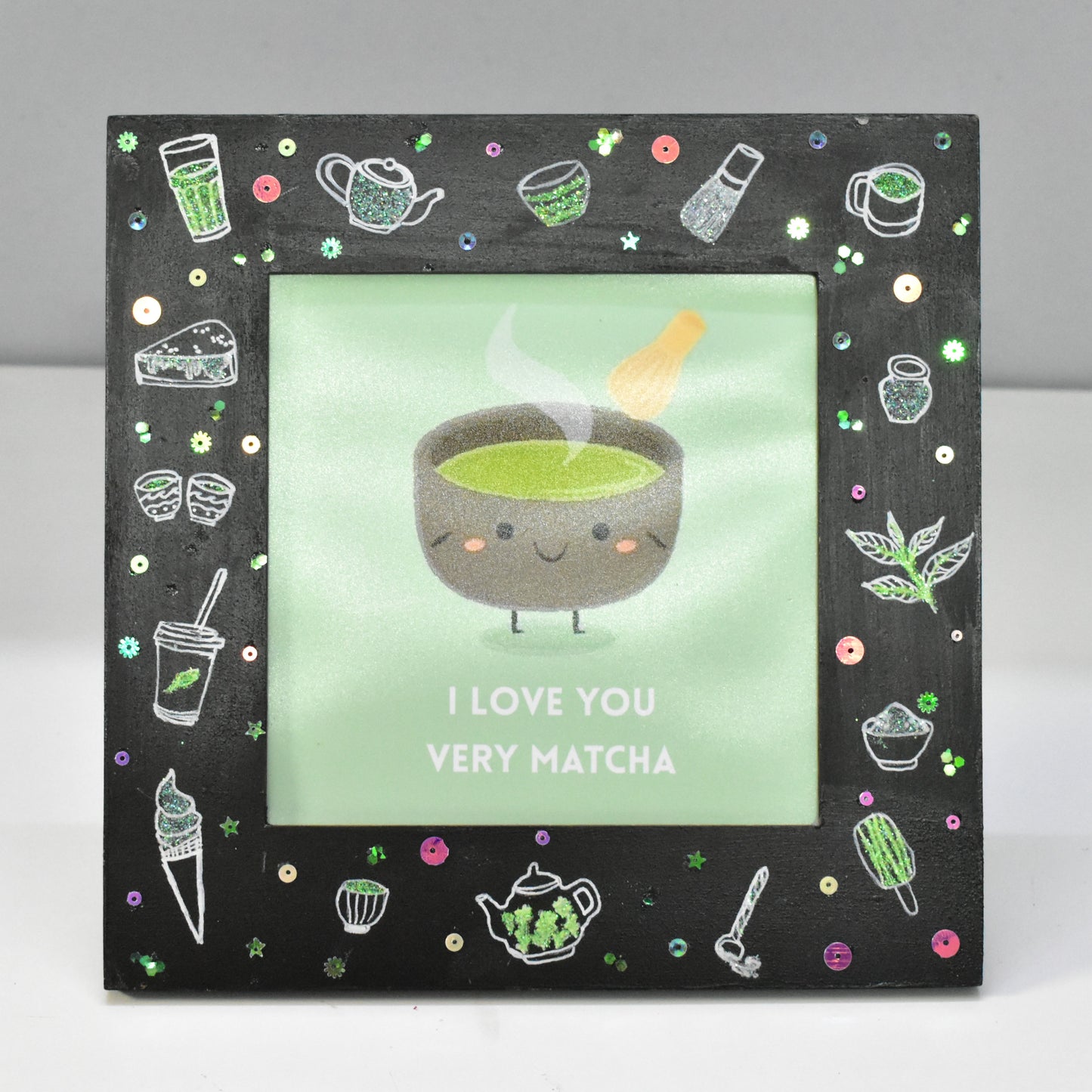 Cute Photo Frame – “I Love You Very Matcha” Frame | 8x8 Inch Aesthetic Gift for Couples & Matcha Lovers
