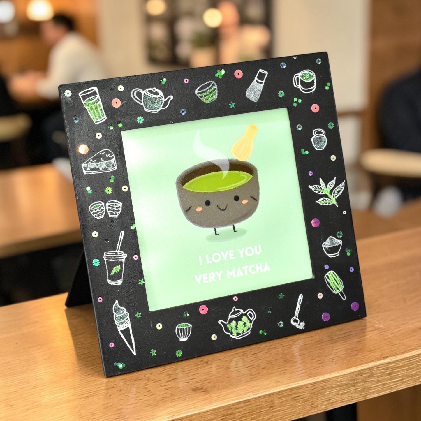 Cute Photo Frame – “I Love You Very Matcha” Frame | 8x8 Inch Aesthetic Gift for Couples & Matcha Lovers