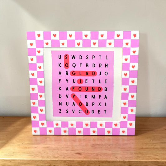 So Glad I Found You Word Puzzle Frame | 8 Inch Romantic Love Gift Frame