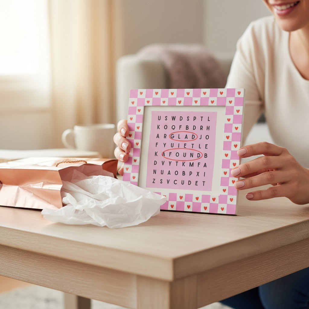 So Glad I Found You Word Puzzle Frame | 8 Inch Romantic Love Gift Frame
