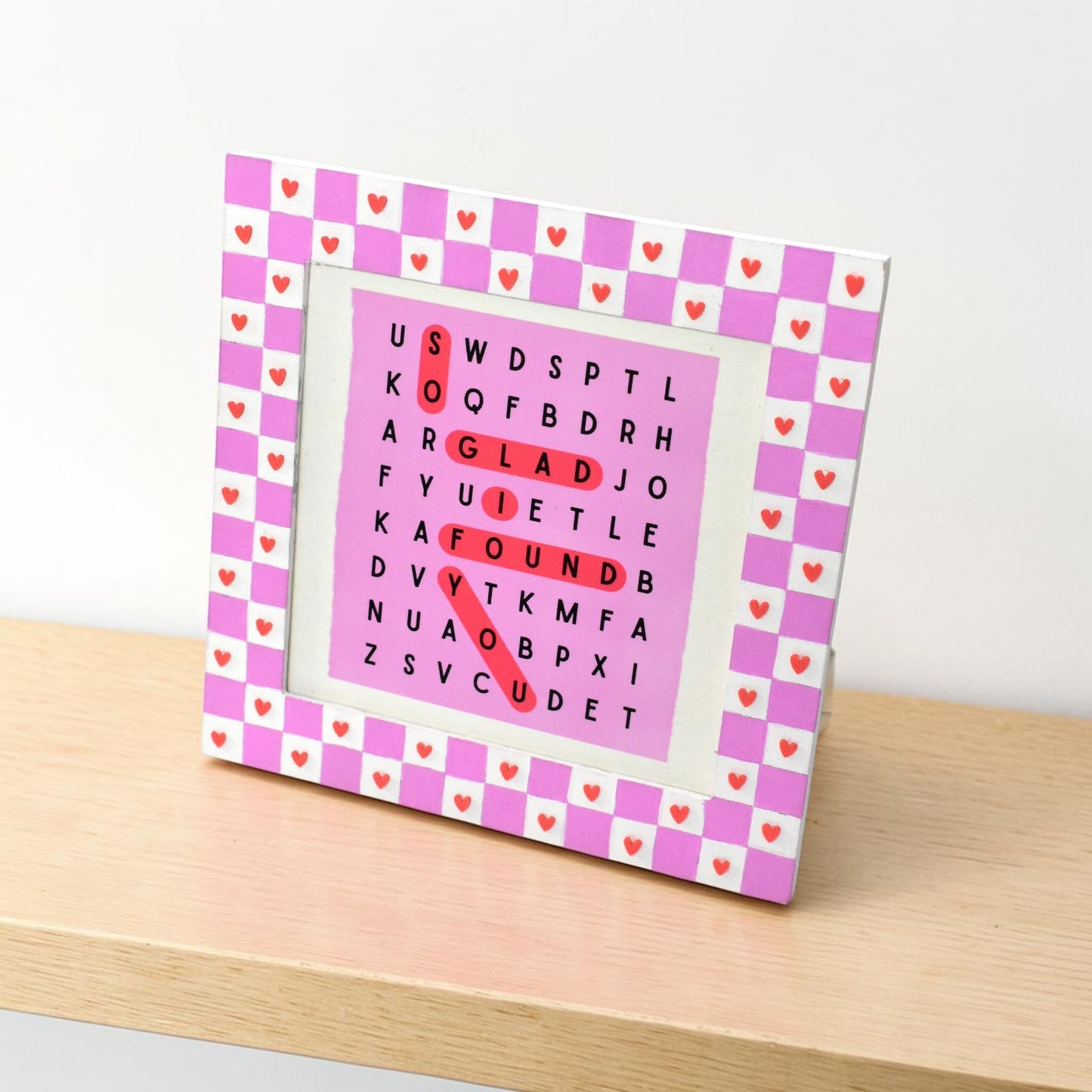 So Glad I Found You Word Puzzle Frame | 8 Inch Romantic Love Gift Frame
