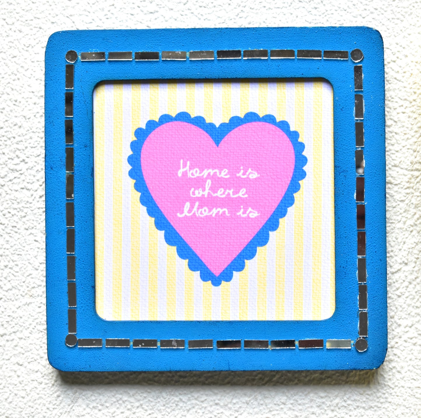 Handcraft Sunflower Bouquet & Home is where Mom Is Message Frame Hamper | Mother's Day Gift | Miraayaa