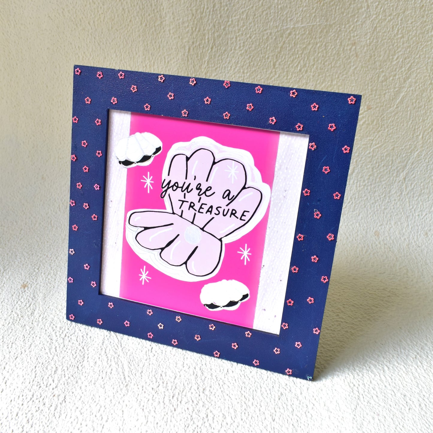 Handcraft Lily Bouquet & You Are A Treasure Message Frame Hamper | Mother's Day Gift | Miraayaa