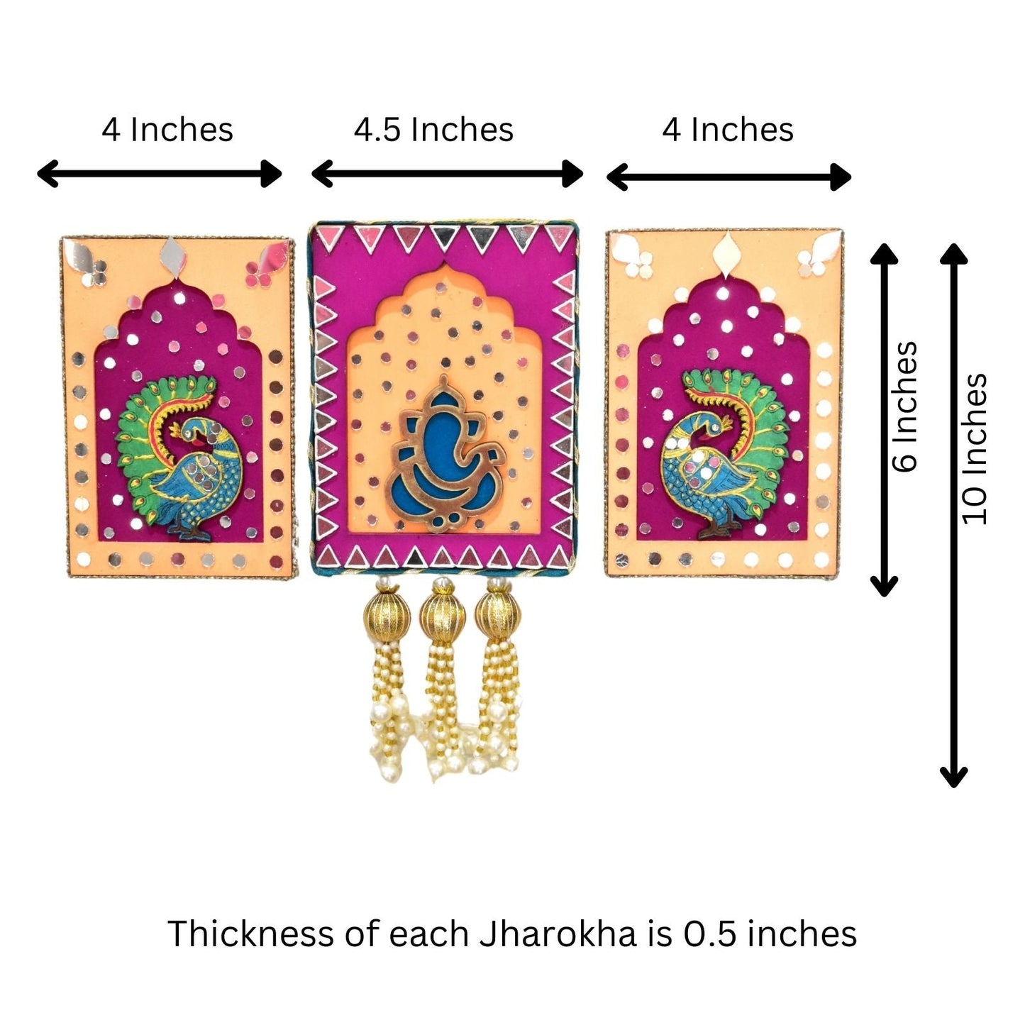 Measurement and dimensions of jharokha wall hanging