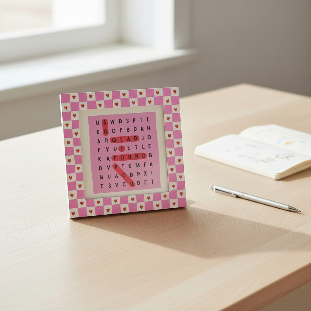 So Glad I Found You Word Puzzle Frame | 8 Inch Romantic Love Gift Frame