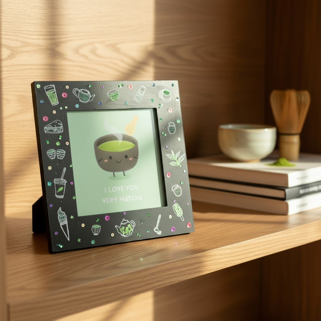 Cute Photo Frame – “I Love You Very Matcha” Frame | 8x8 Inch Aesthetic Gift for Couples & Matcha Lovers