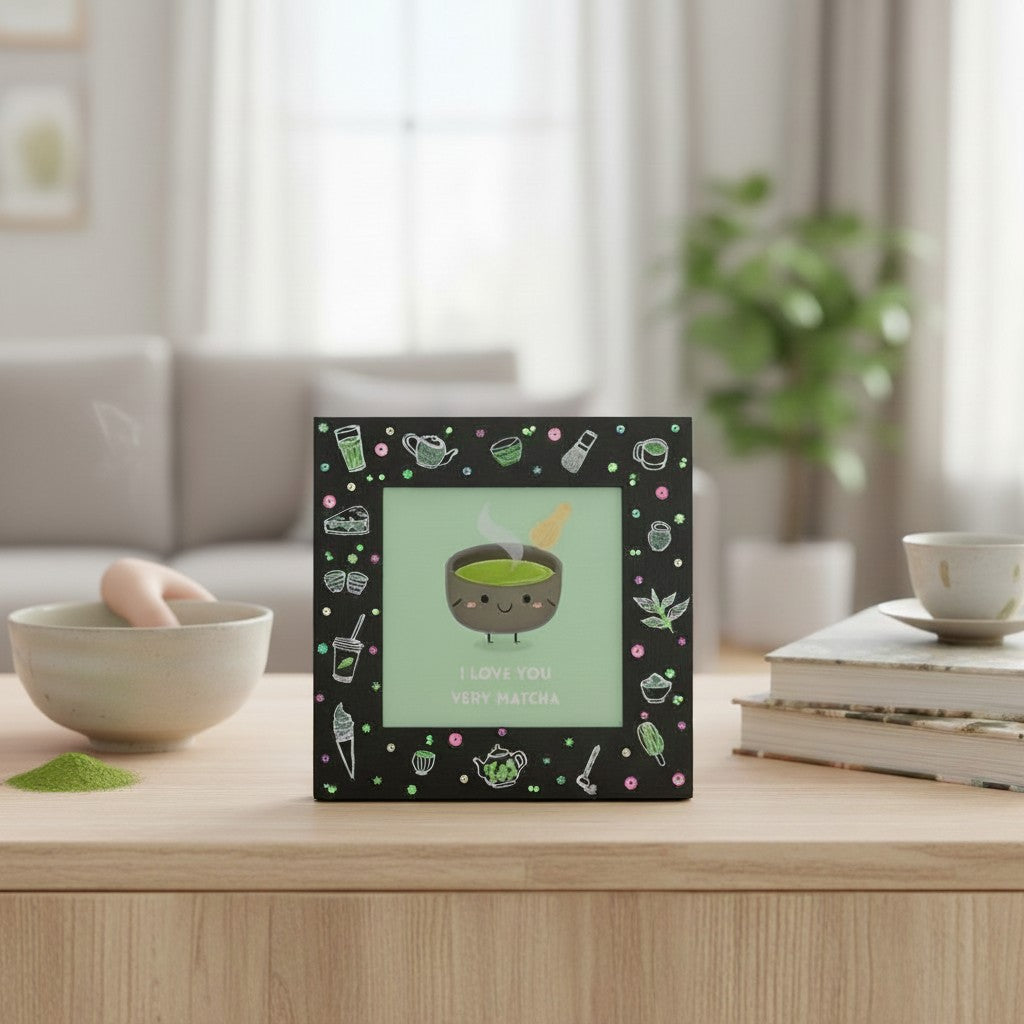 Cute Photo Frame – “I Love You Very Matcha” Frame | 8x8 Inch Aesthetic Gift for Couples & Matcha Lovers