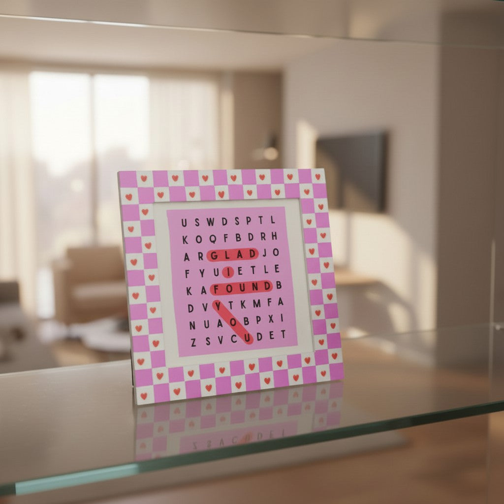 So Glad I Found You Word Puzzle Frame | 8 Inch Romantic Love Gift Frame