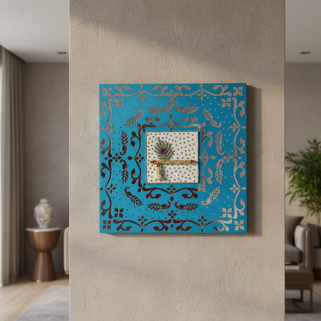 Wall Frame on pillar in living room