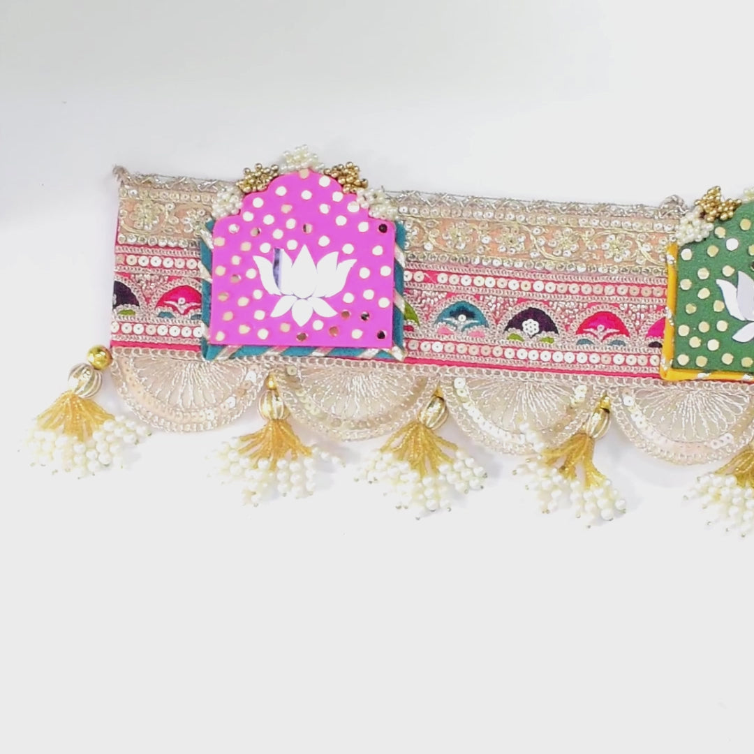 Traditional Flower Toran with Ganpati Charm